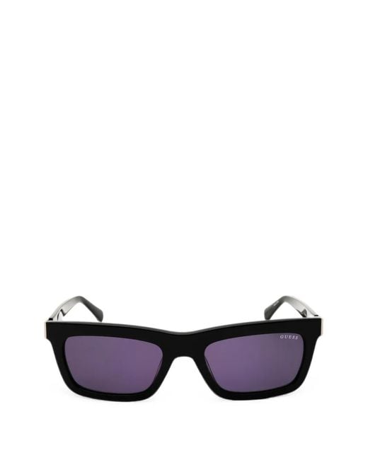 GUESS EYEWEAR Purple Rectangle-Frame Sunglasses for men