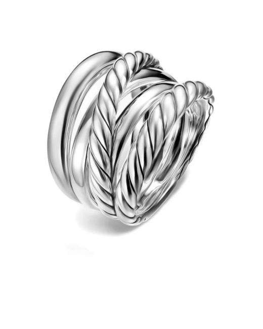 Bague Five Row Cable En Sterling David Yurman en coloris White