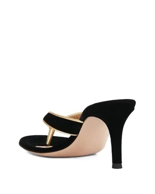 Gianvito Rossi Black Thong Stiletto Mules