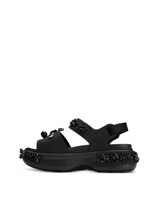 CROCSTM Black X Simone Rocha Soho Crystal-Embellished Floral-Detail Sandals