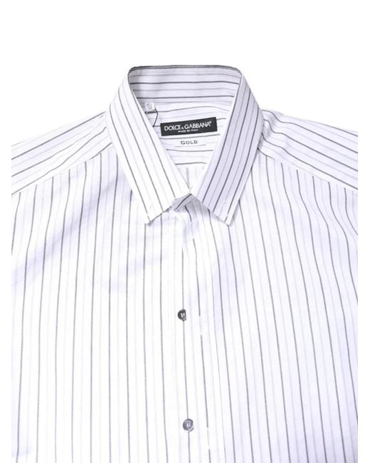 Dolce & Gabbana White Striped Shirt for men