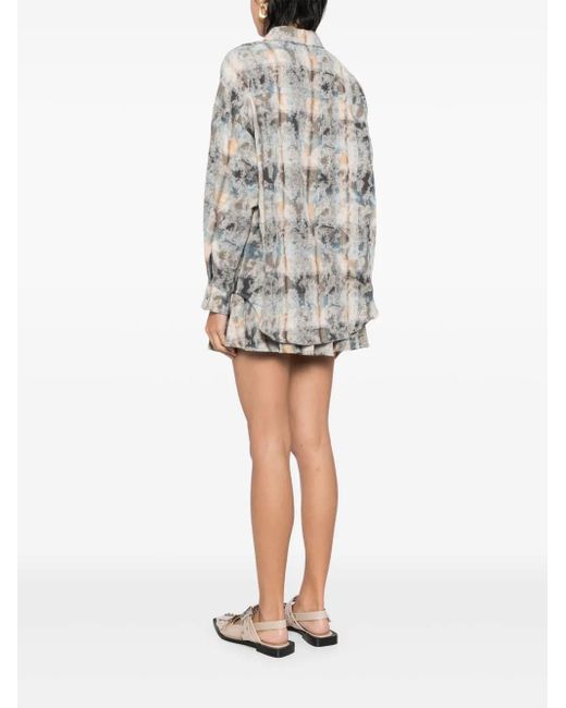 B+ AB Gray Check Pattern Shirt Set