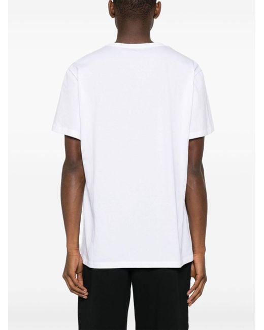 Camiseta con calavera estampada Alexander McQueen de hombre de color White