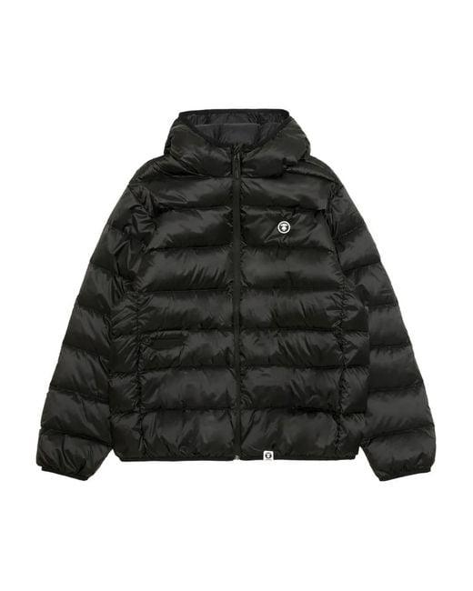 Aape By A Bathing Ape Black Hooded Quilted Padded Jacket for men