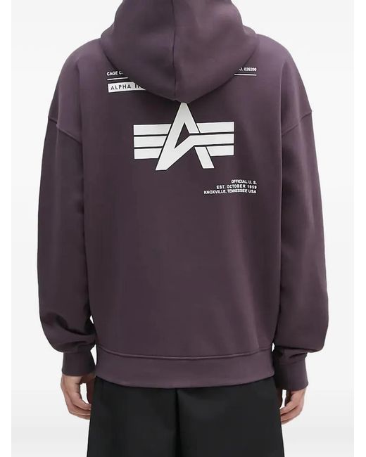 Alpha Industries Purple Long-Sleeve Hoodie for men