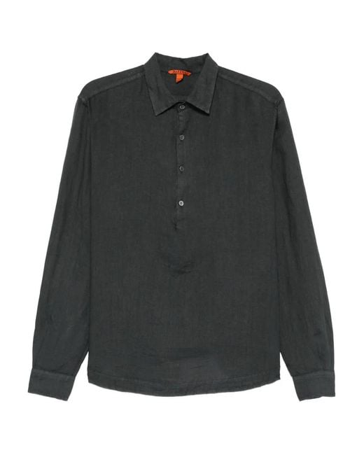 Barena Pavan Linnen Overhemd in het Black voor heren