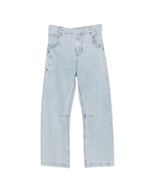 Entire studios Blue Gem Logo-Patch Belt-Loop Jeans