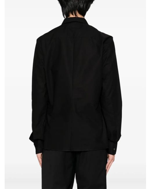 Label Under Construction Black Cotton Shirt for men