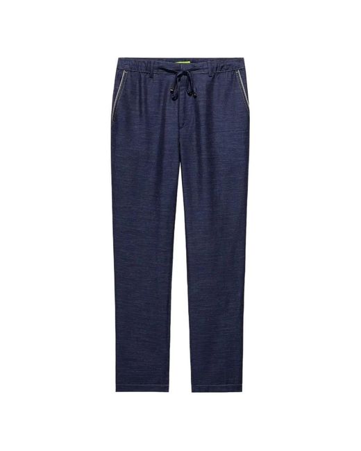Shanghai Tang Blue Drawstring-Fastening Trousers for men