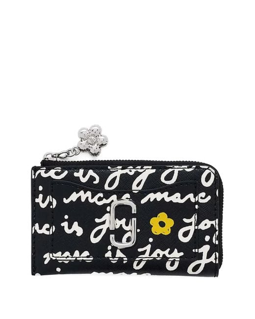 Marc Jacobs Black The Joy Floral-Print Zip-Top Wallet