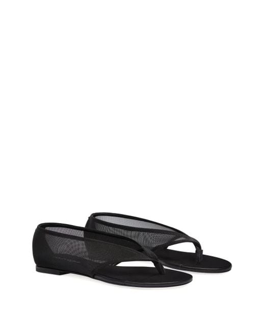 Courreges Black Mesh Sandals
