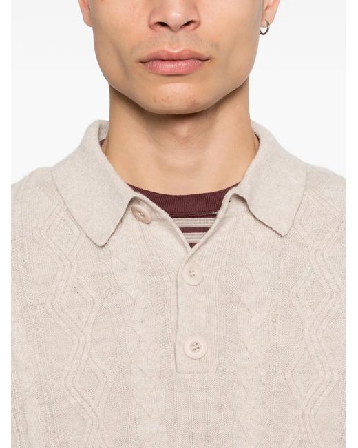Bompard Natural Cable-Knit Polo Shirt for men