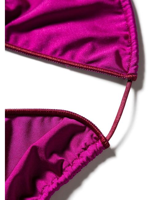 Reina Olga Purple Sam Satin-finish Bikini Set