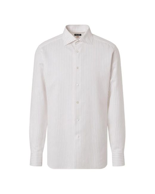 Zegna White Striped Shirt for men