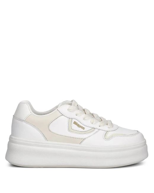 Blauer White Emery Leather Sneakers