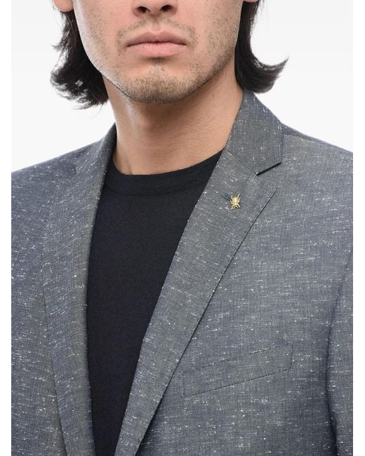 Corneliani Gray Flap-Pocket Single-Breasted Blazer for men