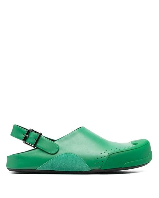Marni Green Slingback Round-Toe Sandals for men