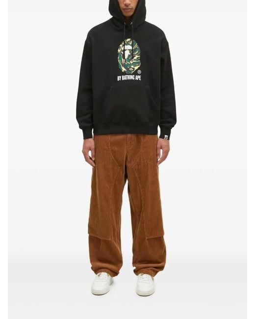 Felpa Con Stampa Camouflage E Cappuccio di A Bathing Ape in Black da Uomo