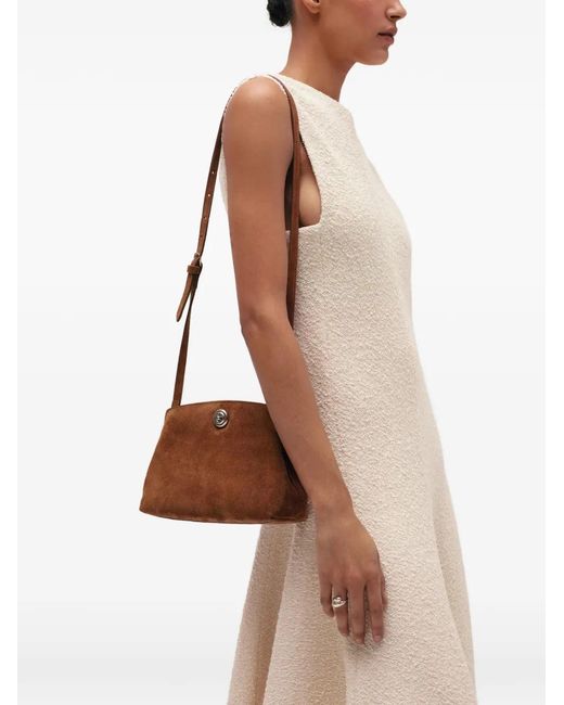 Liffner Brown Pushlock Shoulder Bag