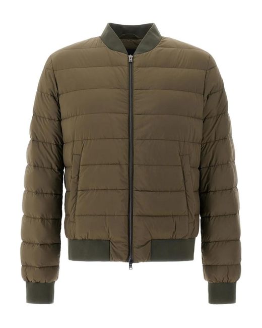 Herno Green Quilted Bomber Jacket for men