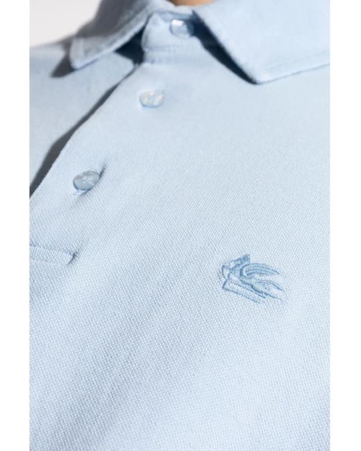 Etro Blue T-Shirt And Polo Shirt for men