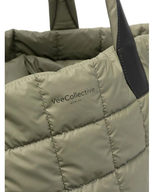 VEE COLLECTIVE Green Medium Quilted Tote Bag