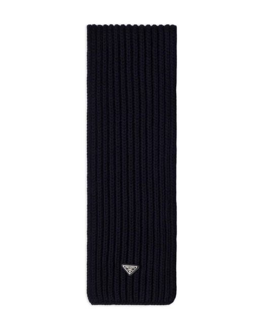 Bufanda Con Logo Triangular Prada de hombre de color Blue