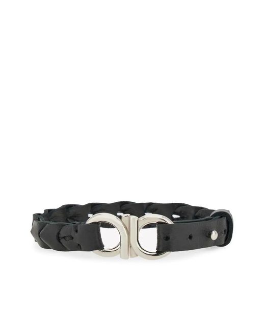 Ferragamo White Gancini Braided Bracelet for men