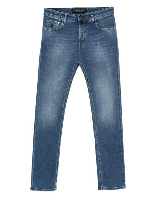メンズ Hand Picked ロゴパッチ ジーンズ Blue