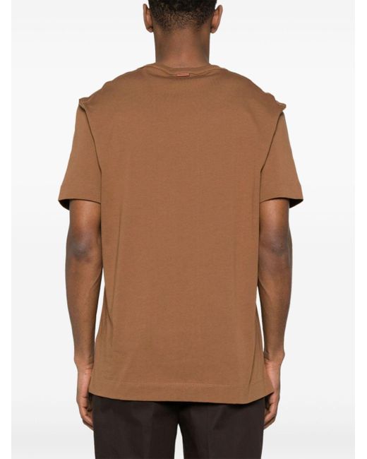 Zegna Brown Pure Cotton T-shirt Clothing for men