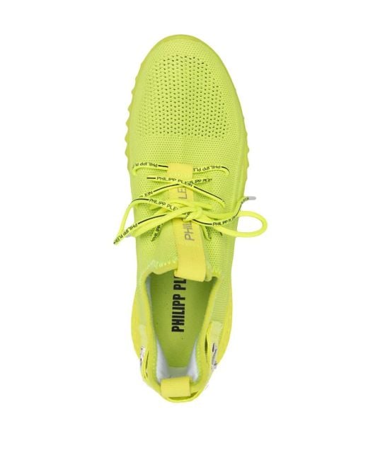 Philipp Plein Yellow Runner Iconic Lace-Up Sneakers