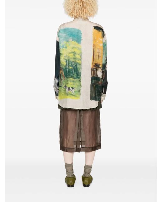 Camicia Con Stampa di Moschino in Green