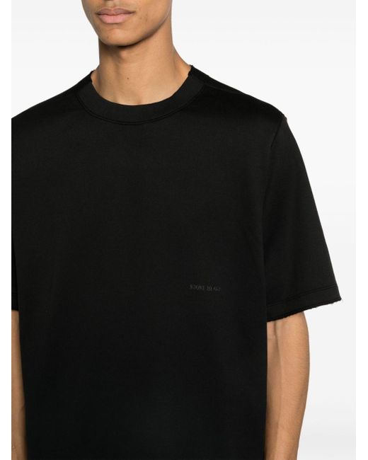 T-shirt en coton à col rond Stone Island pour homme en coloris Black