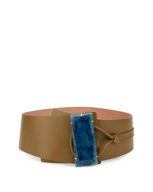 Alberta Ferretti Brown Leather Buckle Belt