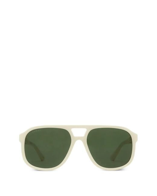 Gucci Green Pilot-Frame Sunglasses