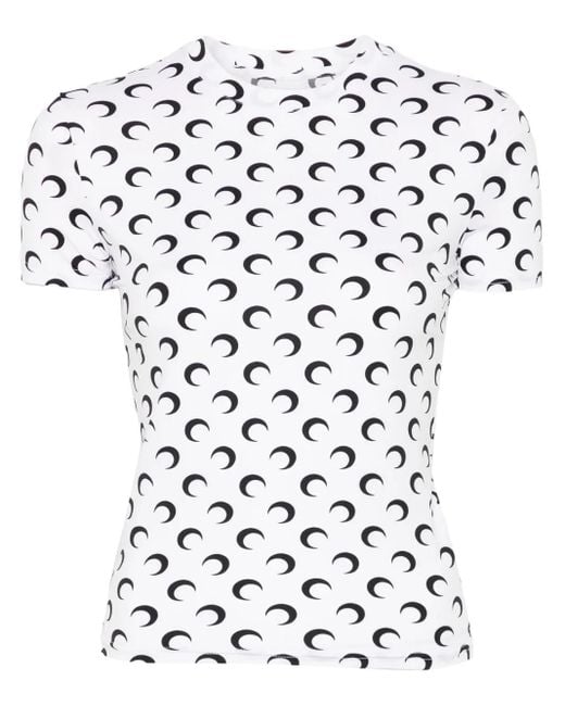 Camiseta con estampado Crescent Moon MARINE SERRE de color White