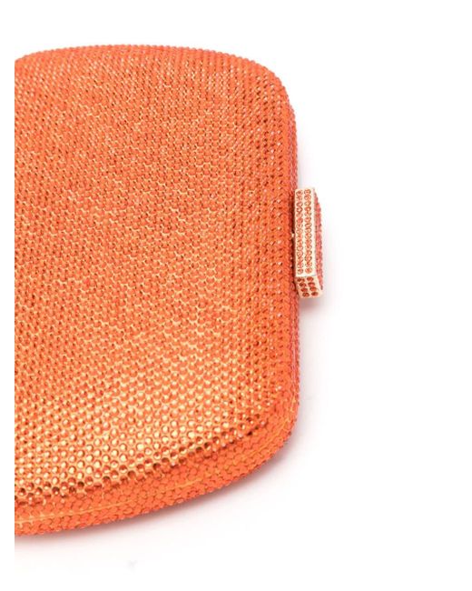 Serpui Orange Josephine Rhinestone-embellished Clutch Bag