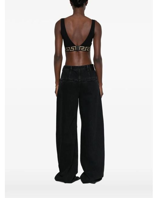 Versace Black Greca Medusa Top