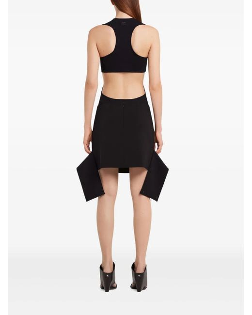 Courreges ベルテッド ミニスカート Black