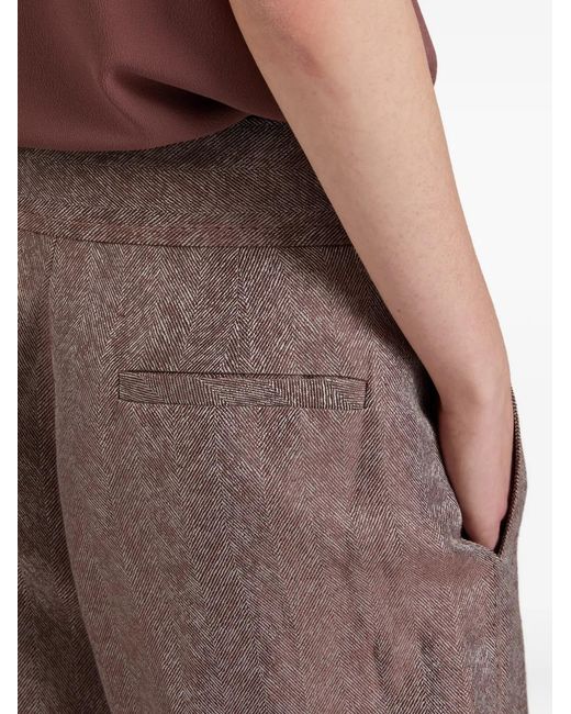Slowear Brown Pantalon À Coupe Classique Et À Chevrons