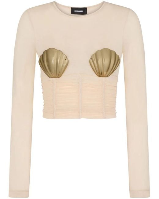 DSquared² Cropped Top in het Natural