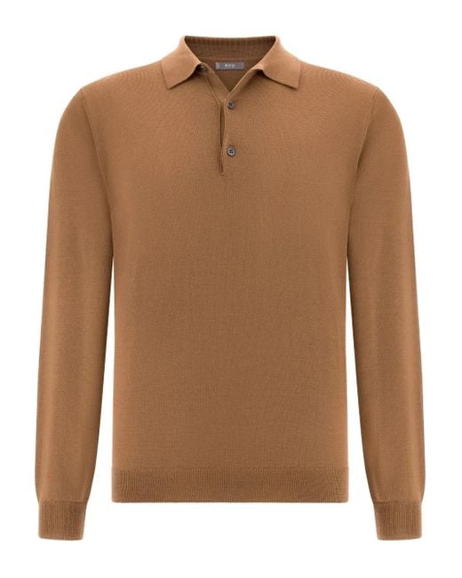 メンズ Boggi ウール ポロセーター Brown