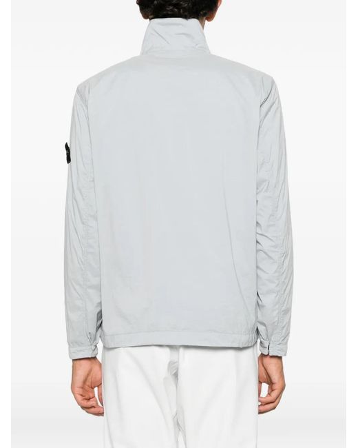 Stone Island Logo-Patch Overshirt in het Gray voor heren