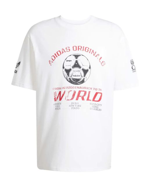 T-Shirt 90's Football Con Grafica di Adidas in White da Uomo