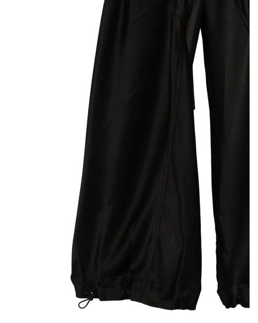 Yehuafan Black Drawstring-Cuff Track Pants
