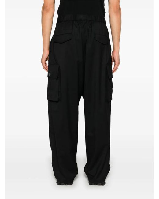 Y-3 Black Wide Leg Pants for men