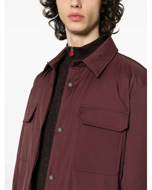 Kiton Purple Long-Sleeve Shirt Jacket for men