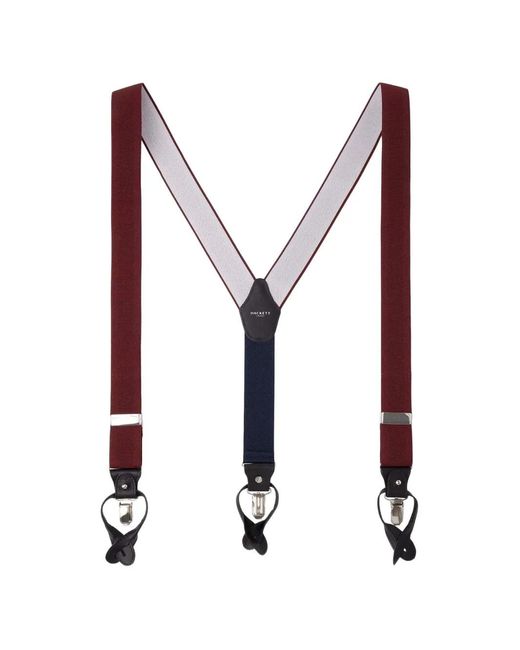 Hackett White Bretelles Nervurées À Bords En Cuir for men