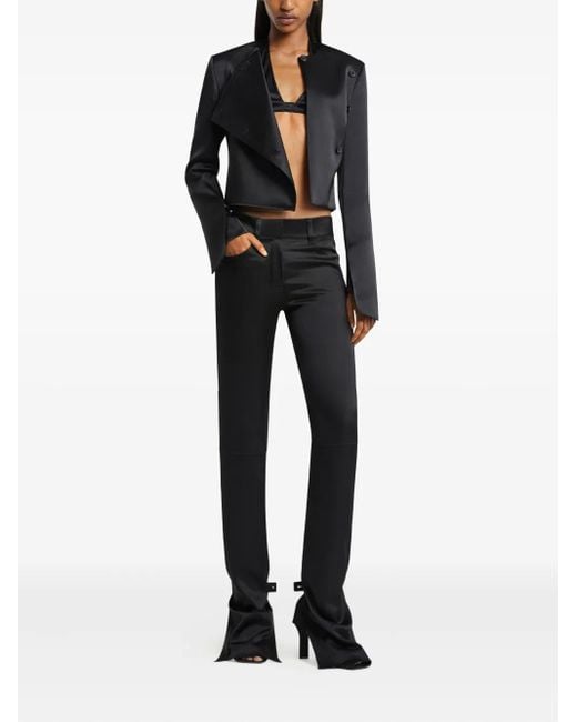 Courreges Black Satin Bootcut Pants