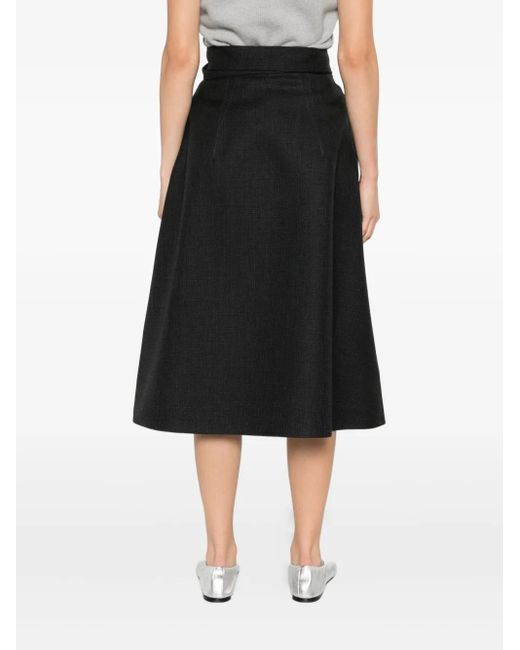 Sofie D'Hoore Black Wrap Checked Skirt